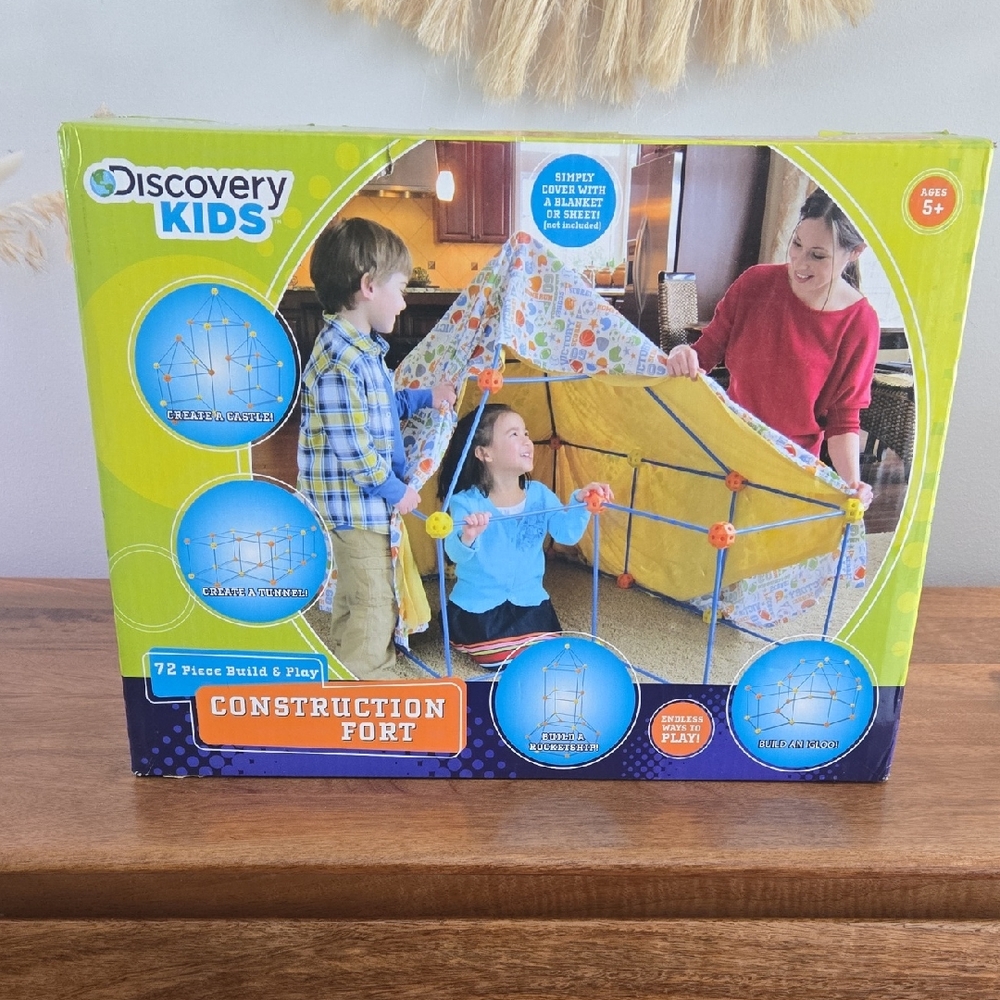 Discovery Kids Construction Fort - Blue and Orange